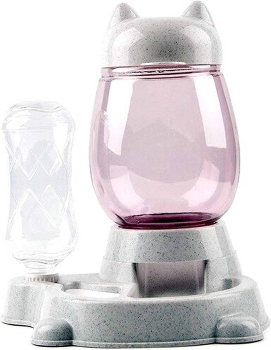 Automatische Voerbak – Voerbak – Hond En Kat – Waterbak – Voerautomaat Voor Hond En Kat – Voer En Drinkbak Combinatie – Water Dispenser – Drinkbak – Grijs 3 Automatische Voerbak – Voerbak – Hond En Kat – Waterbak – Voerautomaat Voor Hond En Kat – Voer En Drinkbak Combinatie – Water Dispenser – Drinkbak – Grijs