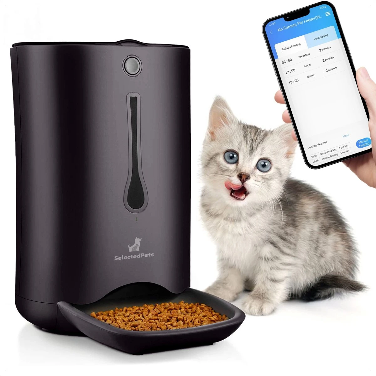 Automatische Voerbak Kat En Hond – Voerautomaat Kat – Voerdispenser Voor Huisdier – Smartphone Besturing – Zwart – Compatibel Met 2,4Ghz 3 Automatische Voerbak Kat En Hond – Voerautomaat Kat – Voerdispenser Voor Huisdier – Smartphone Besturing – Zwart – Compatibel Met 2,4Ghz