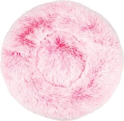 BEESSIES® Donut Hondenmand/hondenkussen 80 Cm – Wasbare Hoes – Neon Roze Wit Gradient – Hond Kussen Mand