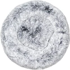 BEESSIES® Donut Hondenmand/kattenmand 60 Cm – Wasbare Hoes – Grijs Wit Gradient – Hond Kussen Mand