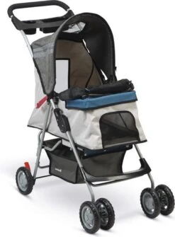 Beeztees Cresto – Hondenbuggy – Grijs / Turquoise – 87 Cm