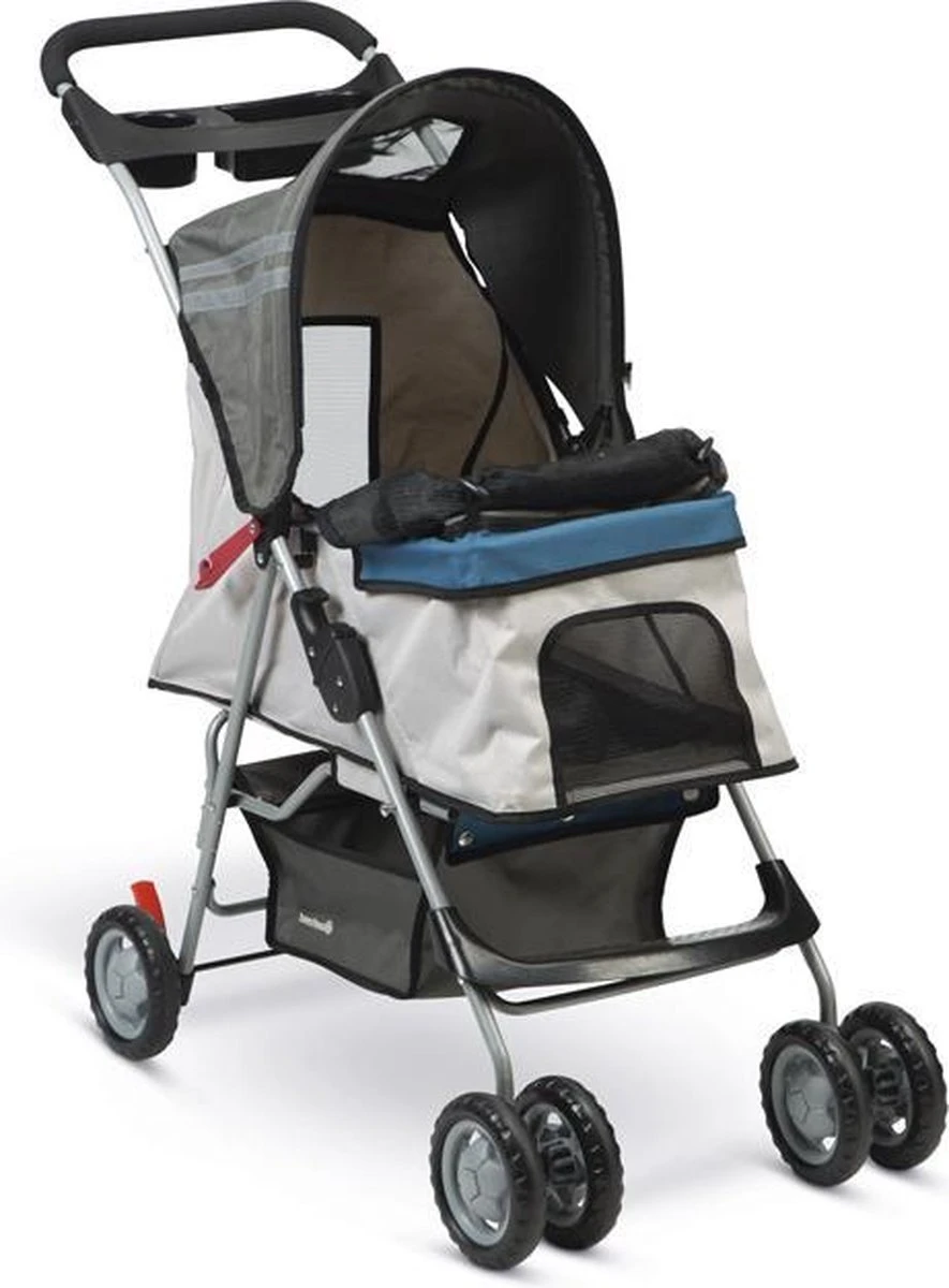 Beeztees Cresto – Hondenbuggy – Grijs / Turquoise – 87 Cm 3 Beeztees Cresto – Hondenbuggy – Grijs / Turquoise – 87 Cm