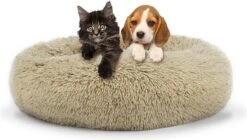 Behave Donut Hondenmand – Hondenkussen – Hondenbed – Kattenmand – Fluffy – Donut – 50cm – Beige