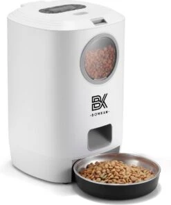 Bowkam Automatische Voerbak – Voerbak – Voerautomaat – Voerbak Kat – Voerbak Hond – Voerautomaat Kat – Met Voice Recording – Wit
