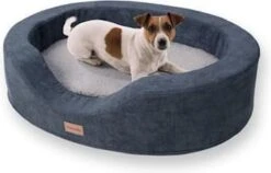 Brunolie Lotte Hondenmand – Hondenkussen – Wasbaar – Orthopedisch – Slipvrij – Ademend – Pluche – Memory-koudschuimmatras
