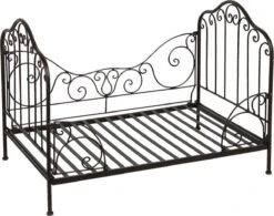 Clayre & Eef Hondenmand 80x53x58 Cm Bruin Zwart Ijzer Rechthoek Hondenbed Dierenmand Kattenmand