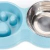 DMV Dubbele Voerbak – Hondenbak – Voederbak – Anti Schrok Bak – Kattenbak – Hond – Poes – Puppy’s – Hondenbrokken – Kattenbrokken – Drinkbak – RVS – Dog Bowl – Slowfeeder – Dieren – Blauw -Hondenbenodigdhedenwinkel DMV Dubbele Voerbak Hondenbak Voederbak Anti Schrok Bak Kattenbak Hond Poes Puppys Hondenbrokken Kattenbrokken Drinkbak RVS D 2