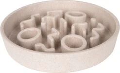 District 70 BAMBOO Slowfeeder – Stijlvolle Anti-schrok Voerbak Voor Katten – Merengue – Ø13 Cm