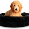 Donut Hondenmand Zwart 70 Cm [Zacht En Luxe Hondenkussen – Fluffy Hondenbed – Wasbaar Hondenmanden – Dog Bed – Auto Hond Kussen]