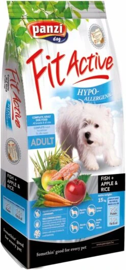 Fit Active Hypo Fish – Hypoallergeen Hondenvoer Voor Volwassen Honden – Hondenbrokken Met Zalm/rijst Smaak – Zonder Kip – 15kg