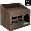 Focuz© Multifunctionele Houten Kattenmand – Kattenhuis – Nachtkastje – Kattenhok – Bruin – Inclusief Kussen – 47.3x35x42cm -Hondenbenodigdhedenwinkel Focuz© Multifunctionele Houten Kattenmand Kattenhuis Nachtkastje Kattenhok Bruin Inclusief Kussen 47.3x35x42cm