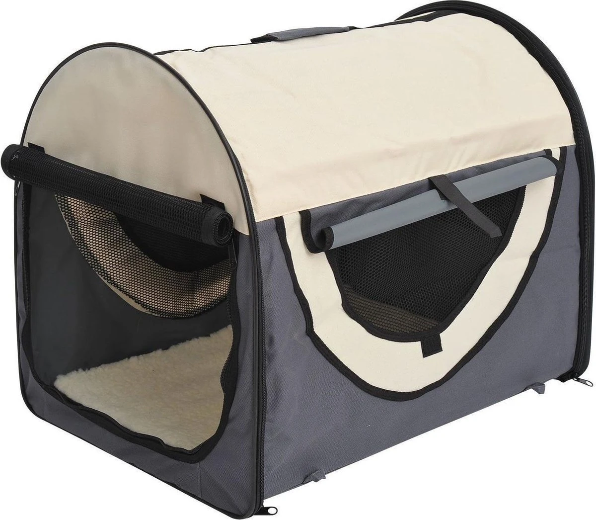 PawHut Honden Draagtas – Reisbench – Reismand Hond – Dieren Transport Box – Opvouwbaar – Maat L – 70x51x59 Cm – Grijs Creme 3 PawHut Honden Draagtas – Reisbench – Reismand Hond – Dieren Transport Box – Opvouwbaar – Maat L – 70x51x59 Cm – Grijs Creme