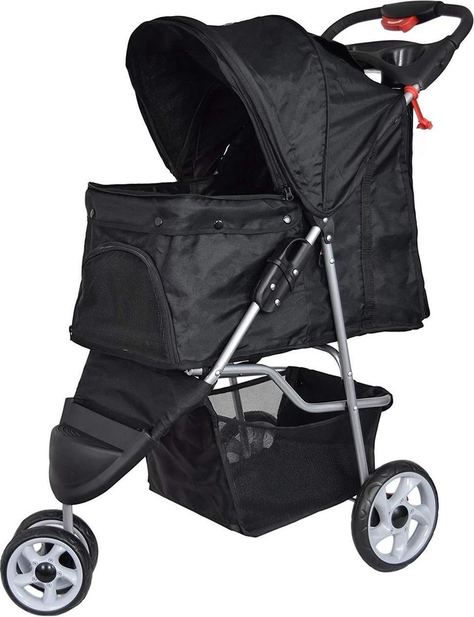 Hondenbuggy Zwart 3-wieler – Huisdieren Wandelwagen Inklapbaar – Dogs&Co 3 Hondenbuggy Zwart 3-wieler – Huisdieren Wandelwagen Inklapbaar – Dogs&Co