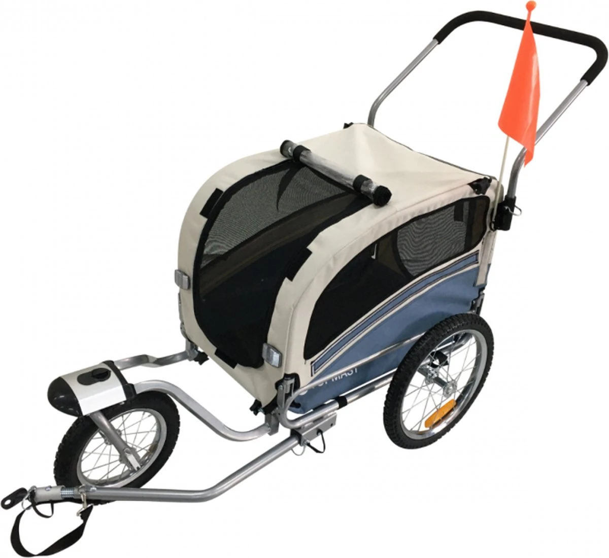 Hondenfietskar – Hondenaanhanger Medium Blauw + Joggerfunctie 3 Hondenfietskar – Hondenaanhanger Medium Blauw + Joggerfunctie