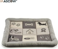 Hondenkussen – Met Patchwork – Hondenmand – Honden Ligbed – Hondenbed – Slaapkussen – Hondenslaapkussen – Grijs Slaapkussen Hond – 74 X 61 X 6.5 Cm