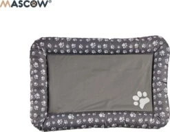 Hondenkussen – Met Pootjes Afdruk – Hondenmand – Honden Ligbed – Hondenbed – Slaapkussen – Hondenslaapkussen – Grijs Slaapkussen Hond – Afneembaar – 84 X 54 X 7 Cm