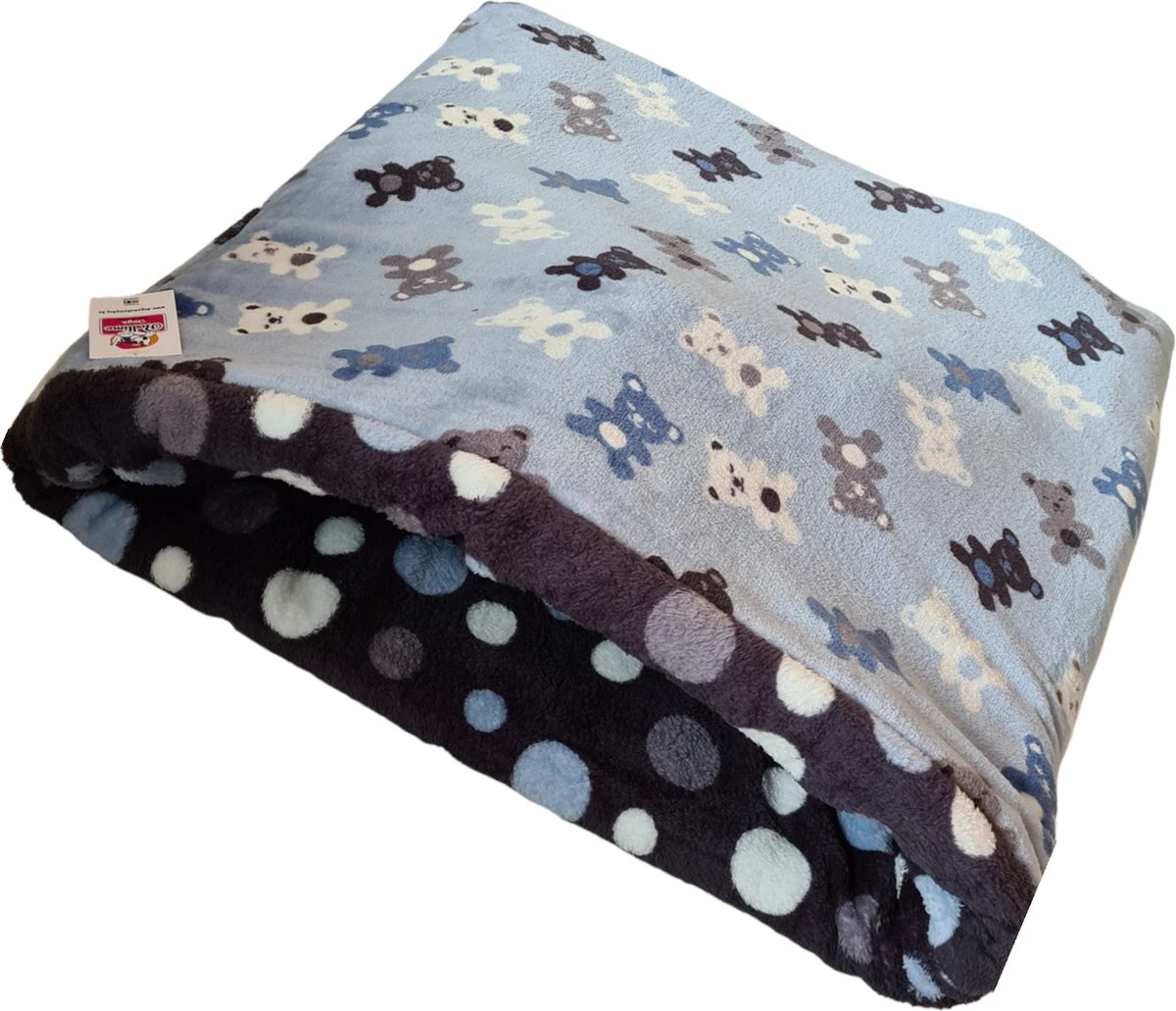 Hondenslaapzak-hondenmand-knuffel Fleece-Slaapzak-Blauw- Maat XL 120x70cm 3 Hondenslaapzak-hondenmand-knuffel Fleece-Slaapzak-Blauw- Maat XL 120x70cm