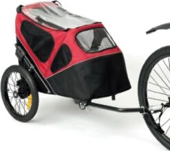 Keddoc Hondenfietskar Cross – Fietskar – Stroller – Zwart – Bordeaux Rood