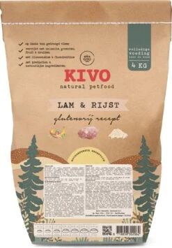 Kivo Petfood – Hondenbrokken Lam & Rijst 4 Kg Koudgeperst – Glutenvrij