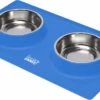Loving Owner – Voerbak Met Anti-slip Mat – Klein Huisdier – Voerbak Hond En Kat – RVS – Blauw