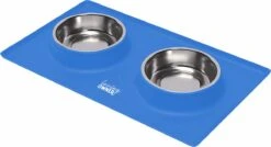 Loving Owner – Voerbak Met Anti-slip Mat – Klein Huisdier – Voerbak Hond En Kat – RVS – Blauw
