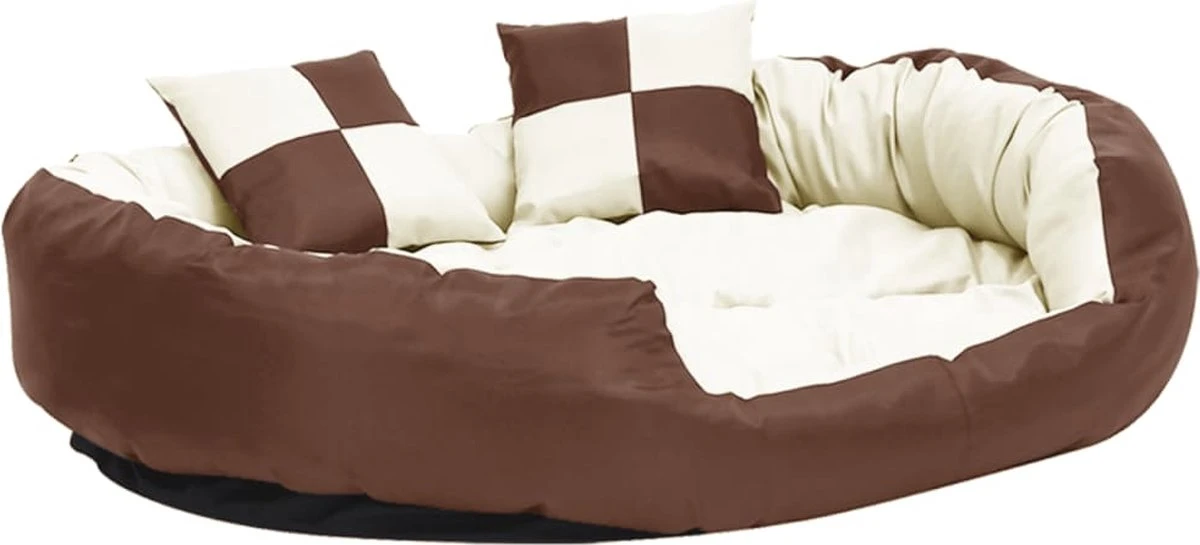 Maison Exclusive – Hondenkussen Omkeerbaar En Wasbaar 110x80x23 Cm Bruin En Crème 3 Maison Exclusive – Hondenkussen Omkeerbaar En Wasbaar 110x80x23 Cm Bruin En Crème