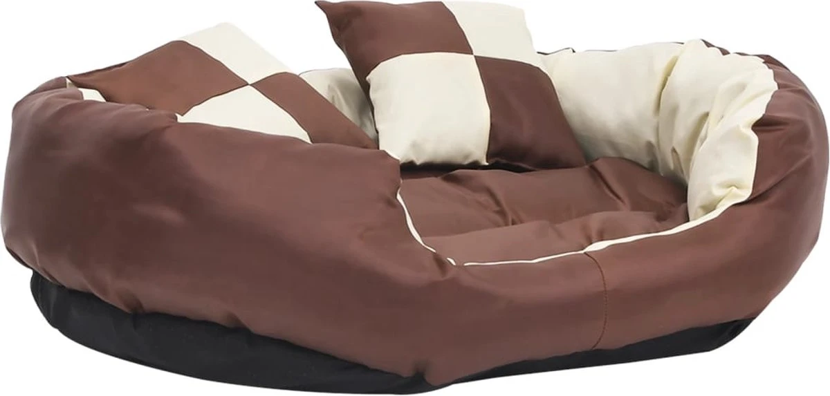 Maison Exclusive – Hondenkussen Omkeerbaar En Wasbaar 85x70x20 Cm Bruin En Crème 3 Maison Exclusive – Hondenkussen Omkeerbaar En Wasbaar 85x70x20 Cm Bruin En Crème