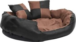 Maison Exclusive – Hondenkussen Omkeerbaar En Wasbaar 85x70x20 Cm Zwart En Bruin