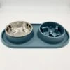 Maison Extravagante – Luxe Dinerset Hond/kat – Dubbele Anti-schrok Voerbak RVS En Siliconen – Met Drinkbak – Slow Feeder – Voederbak – Eetbak – Blauw -Hondenbenodigdhedenwinkel Maison Extravagante Luxe dinerset hondkat dubbele anti schrok voerbak RVS en siliconen met drinkbak Slow feeder Voederbak Eetbak Blauw