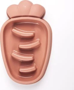 Maison Extravagante – Wortel Voerbak Hond/Kat – Set Van 2 Stuks – Oranje – Slow Feeder – Anti Schrok Voerbak – Melamine – Drinkbak – Eetbak – Huisdier