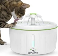 Make Life Beautiful® – Drinkfontein Kat – Incl. 1 Filter – Kattenfontein – Waterfontein Kat – Drinkbak Hond – Drinkbak Kat