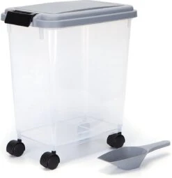 Nobleza Voercontainer – 20L – 7.2KG – Voedselcontainer Hond- Opslagcontainer – Zwenkwielen – Transparant