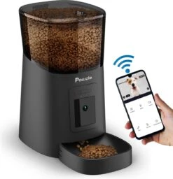 Pawzle Automatische Voerbak – Voerautomaat – Voederbak Kat & Hond – Camera, App En WiFi – Zwart
