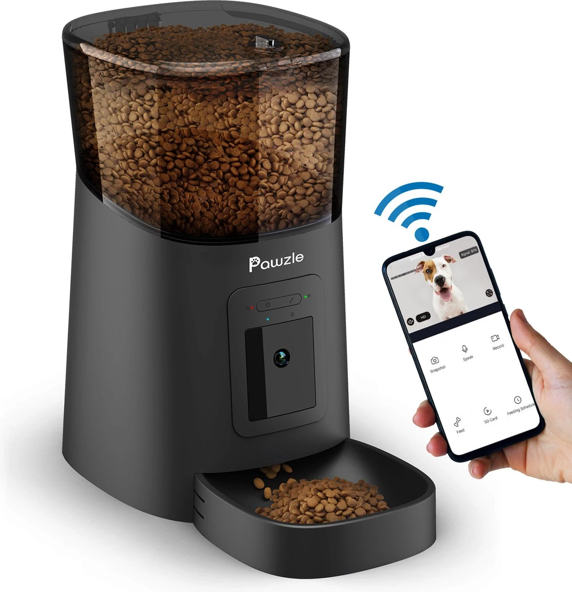 Pawzle Automatische Voerbak – Voerautomaat – Voederbak Kat & Hond – Camera, App En WiFi – Zwart 3 Pawzle Automatische Voerbak – Voerautomaat – Voederbak Kat & Hond – Camera, App En WiFi – Zwart