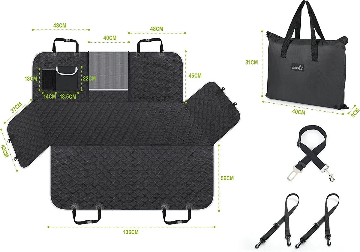 Pecute Hondendeken Voor Auto Achterbank Kofferbakdeken Voor Honden Hand Autodeken Met Veiligheidsgordel, Achterstoelhoezen Voor Honden Met Kijkvenster, Opbergtas (146×136 Cm) 3 Pecute Hondendeken Voor Auto Achterbank Kofferbakdeken Voor Honden Hand Autodeken Met Veiligheidsgordel, Achterstoelhoezen Voor Honden Met Kijkvenster, Opbergtas (146×136 Cm)