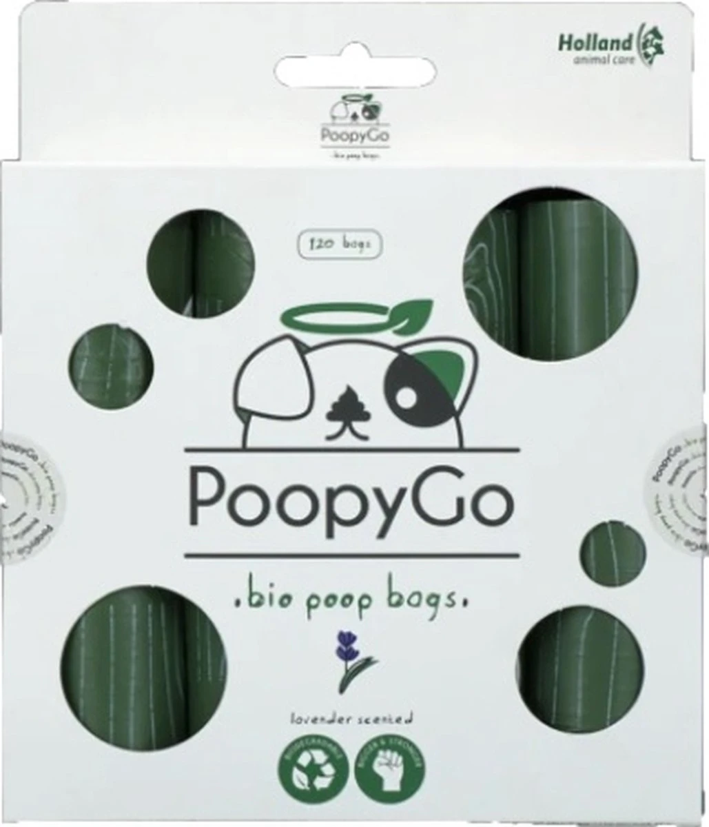PoopyGo Eco Friendly Lavendelgeur- Poepzakjes- 4 Verpakkingen -32 Rolletjes- Hondenpoepzakjes 3 PoopyGo Eco Friendly Lavendelgeur- Poepzakjes- 4 Verpakkingen -32 Rolletjes- Hondenpoepzakjes