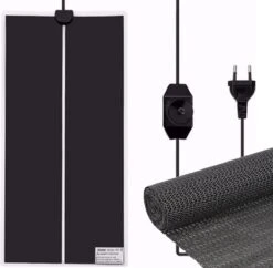 Professionele Warmtemat Voor Huisdieren Met Anti-slip Matje – 28 X 65 Cm – 35 Watt – | Terraria Verwarming | Hondenmand Verwarming | Kippenhok Verwarming | 28x65cm | Mét Thermostaat!