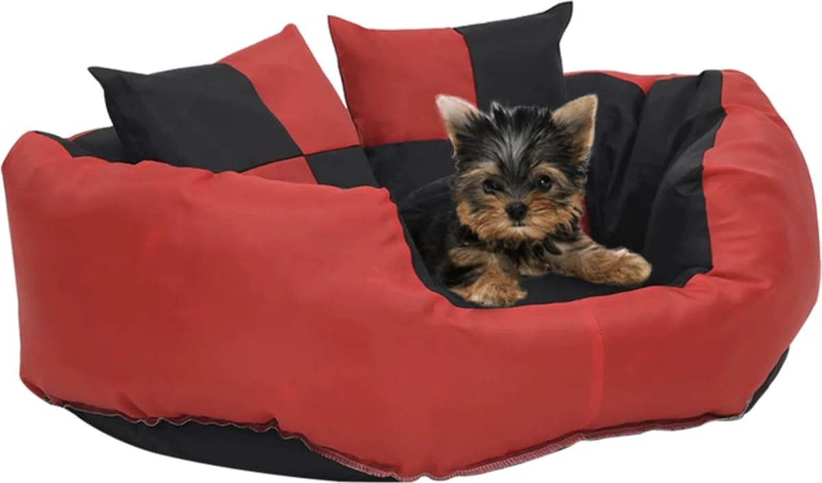 Prolenta Premium Hondenkussen Omkeerbaar En Wasbaar 65x50x20 Cm Rood En Zwart 3 Prolenta Premium Hondenkussen Omkeerbaar En Wasbaar 65x50x20 Cm Rood En Zwart