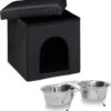 Relaxdays 2er Home Sweet Hond Set – Hondenmand – Zwarte Poef – Voerbakken – Voederbak 1 Relaxdays 2er Home Sweet Hond Set – Hondenmand – Zwarte Poef – Voerbakken – Voederbak -Hondenbenodigdhedenwinkel Relaxdays 2er Home Sweet hond set hondenmand zwarte poef voerbakken voederbak