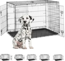 Relaxdays Hondenbench – Draadkooi – Opvouwbaar – Stevig – Metaal – Reisbench – Transportbo – 122 Cm