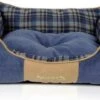 Scruffs Highland Box Bed – Stevige Hondenmand Van Hoogwaardige Chenille Stof Met Anti-slip Onderzijde – Kleur: Blauw, Maat: Medium