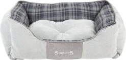 Scruffs Highland Box Bed – Stevige Hondenmand Van Hoogwaardige Chenille Stof Met Anti-slip Onderzijde – Kleur: Grijs, Maat: Medium