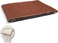 Scruffs Hilton – Orthopedisch Hondenkussen Met Traagschuim – Bruin, Naturel & Rood – Maat M/L – Kleur: Bruin, Maat: Large