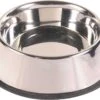 TRIXIE VOERBAK RVS / RUBBERRING -Hondenbenodigdhedenwinkel TRIXIE VOERBAK RVS RUBBERRING