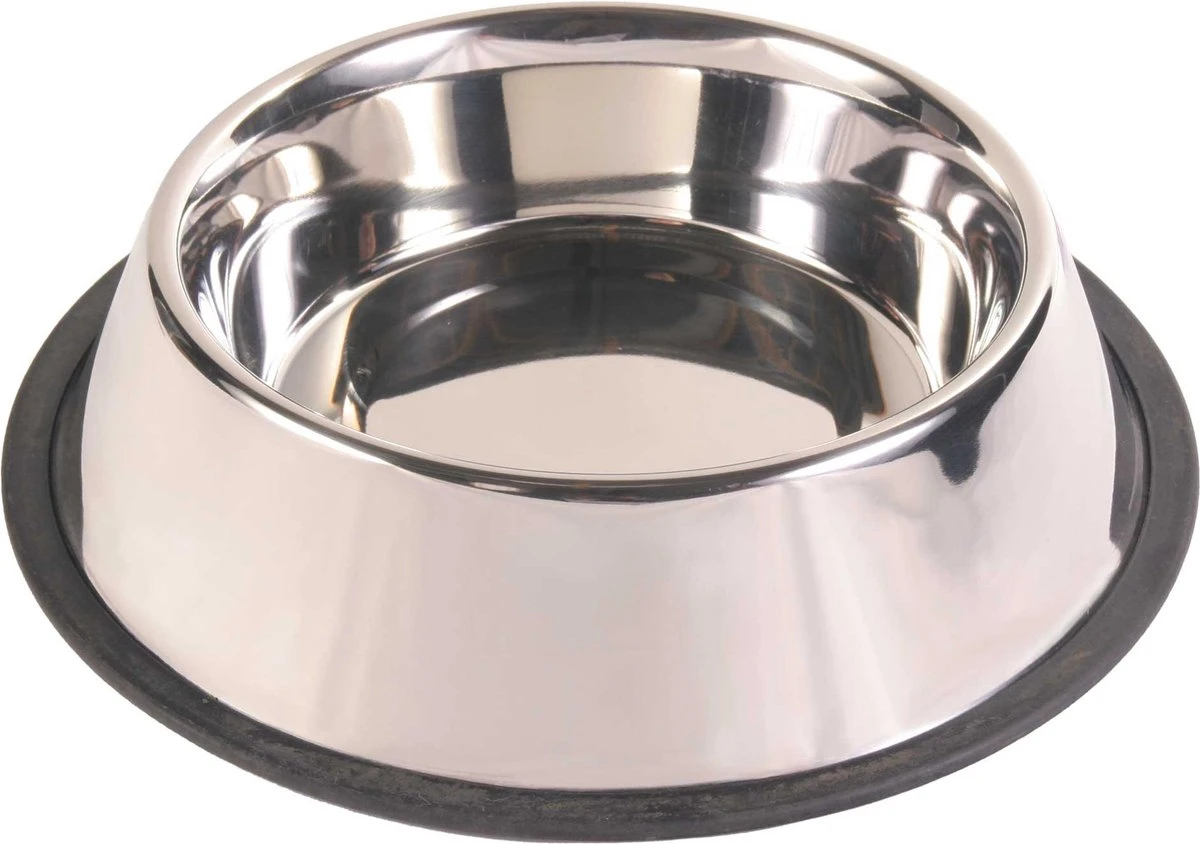 TRIXIE VOERBAK RVS / RUBBERRING 3 TRIXIE VOERBAK RVS / RUBBERRING