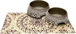 Tarhong Boho Set Taupe 2 Voerbakken / Placemat Boho – 18 CM 590 ML / 49X29 CM