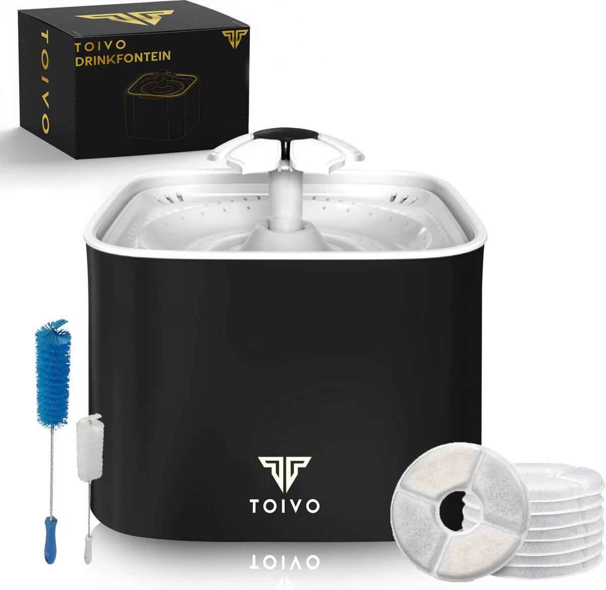Toivo Drinkfontein – Hond/Kat – 2.5 Liter- Incl. 4 Filters En Cleaning Tool – Waterfontein Kat – Kattenfontein – Drinkfontein Kat – Fluisterstil – Poezen Fontein – Dieren Drinkbakken – 3 Toivo Drinkfontein – Hond/Kat – 2.5 Liter- Incl. 4 Filters En Cleaning Tool – Waterfontein Kat – Kattenfontein – Drinkfontein Kat – Fluisterstil – Poezen Fontein – Dieren Drinkbakken –
