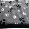 Topmast Blokkussen Hondenmatras Hondenkussen 80 X 55 X 10 Cm Vetfleece Grijs Voetprint -Hondenbenodigdhedenwinkel Topmast Blokkussen Hondenmatras Hondenkussen 80 x 55 x 10 cm Vetfleece Grijs voetprint