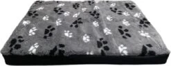 Topmast Blokkussen Hondenmatras Hondenkussen 80 X 55 X 10 Cm Vetfleece Grijs Voetprint