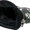 Trixie Relax Slaapzak Jimmy Zwart Met Pootprint -Hondenbenodigdhedenwinkel Trixie relax slaapzak jimmy zwart met pootprint